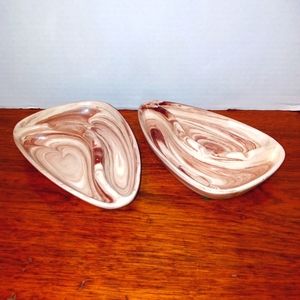 Vintage pair of hand made ash tray numbered and signed by the artist USA